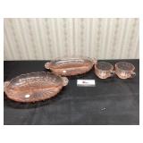 Pink Depression Glass Dishes