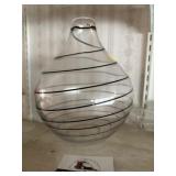 Art deco black swirl vase