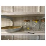 Owl, snowman glasses and platter