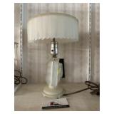 Antique art deco frosted glass lamp