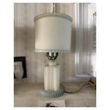 Antique art deco frosted glass lamp