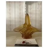 Amber glass basket