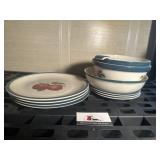 Vintage apple plates and servingware