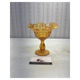 Fenton ruffled edge thumbprint compote