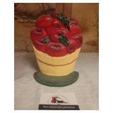 Ceramic gasket of apples bookend