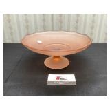 Pink Depression Glass Cake Stand