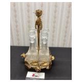 Vintage Glass Decanter with Carrier