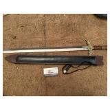 Wood handle sword with scabbard
