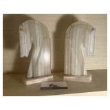 Horse head stone book ends