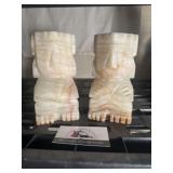 Carved Aztec Myan  book ends
