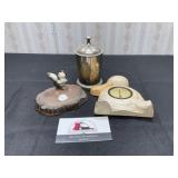 Vintage Ceramics and Metal Dish