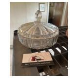 Glass candy bowl with lid