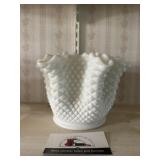 Milk glass diamond point vase