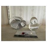 Glass bird and rabbit