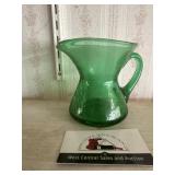 Green crackle Glass pitcher- bud vase