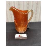 Windmill Orange Carnival Glass Pitcher