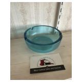 Blue glass ash tray