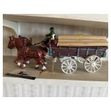 Cast iron horse and wagon