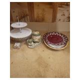 Serving trays and tea set