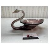 Art deco glass swan