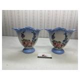 Vintage hand painted vases