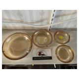Peach glass ash trays