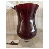 Red glass vase