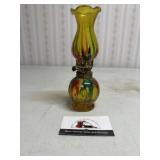 Colored glass oil lamp