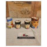 Mini ceramic Toby jugs