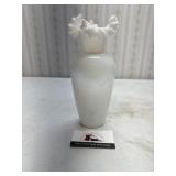 Ruffle edge glass vase