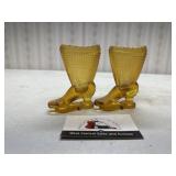 Vintage Amber glass match holders