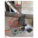 Galvanized Scoop, apple peeler and outdoor decor