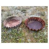 Two feed pans