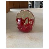 Red Glass Paperweight