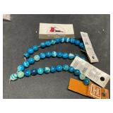 Aqua died agate beads