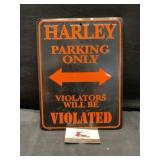 Harley parking sign