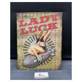 Metal Lady Luck Sign