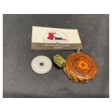 White Jade donut, pinecone in resin, unikite