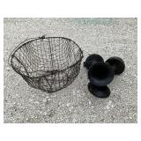 Automotive Horns in wire basket