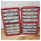 Electronic Components in  Red Organizers