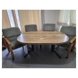 Table and Rolling  Chairs