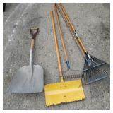Rakes and Scoop Shovel