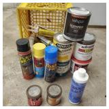 Paint, Spray Foam, Stain, Caulking in Milk Crate