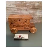 Wooden Metromail truck bank