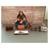 Three wise monkey figurines