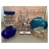 Glass jar, coin banks