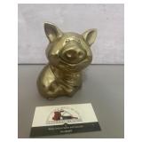 Vintage  brass pig piggy bank,