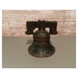 Cast iron Liberty Bell coin bank