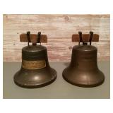 2 metal Liberty Bell coin banks