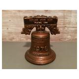 Metal Liberty Bell coin bank